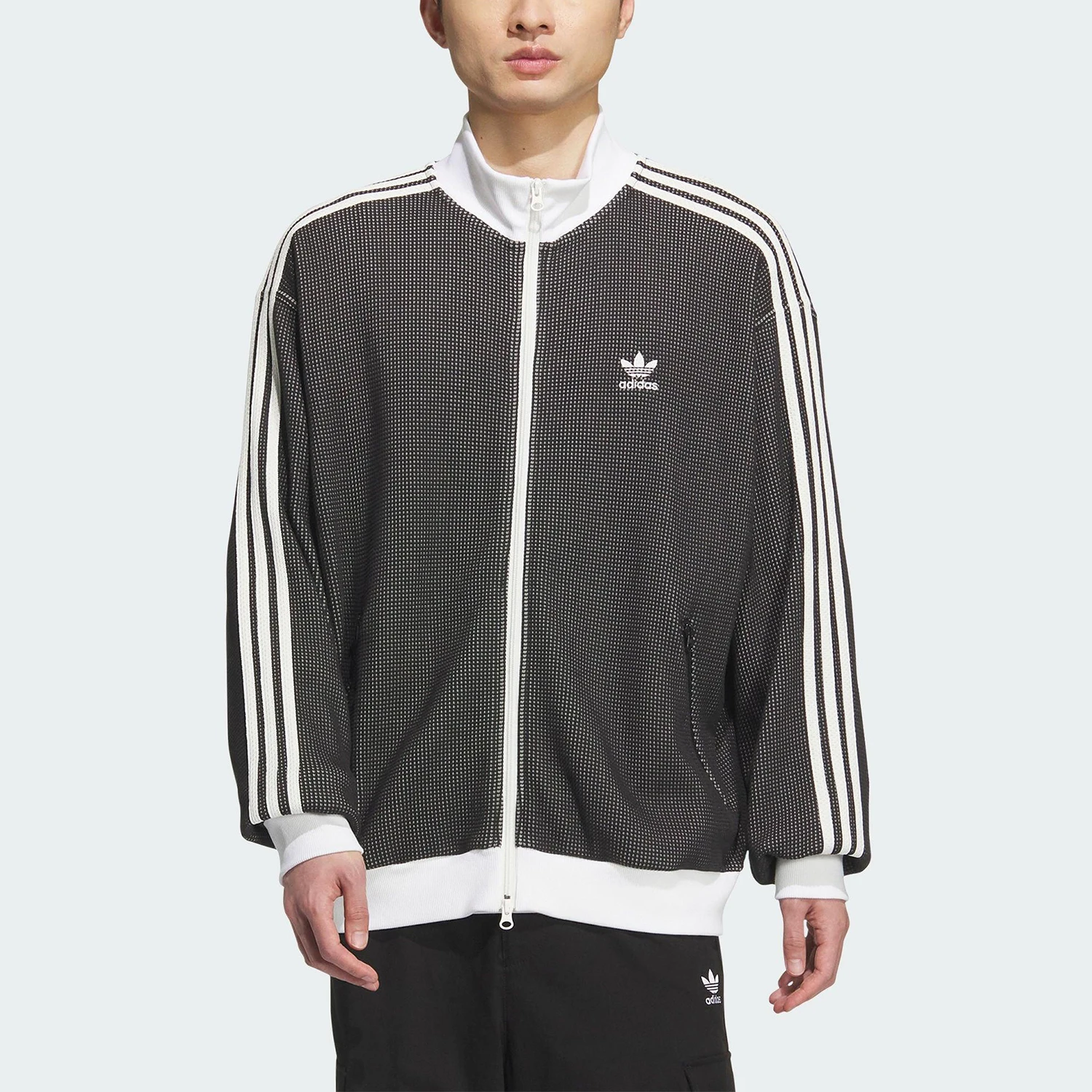 Adidas genuine clover men's loose three stripe casual jacket KC2619