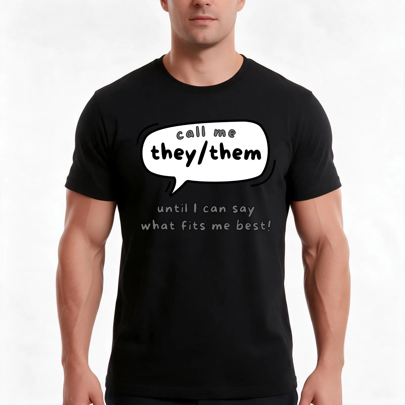 Call Me They/Them Speech Bubble Baby Shirt T-Shirt, Summer Casual Cotton Tee, Oversized Streetwear Tops, Vintage Graphic Print