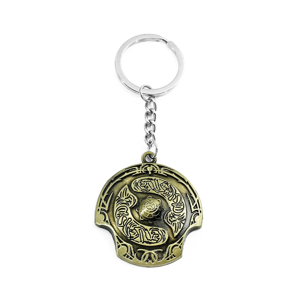 Game Dota 2 Immortal Champion Shield Keychain Metal Talisman Keyrings TI 5 Aegis of Champions Pendant Porte Clef Gift
