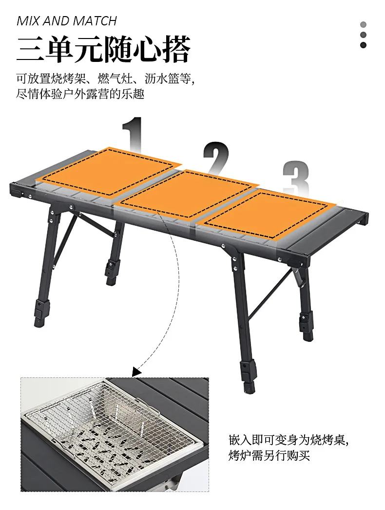 Customizable new camping equipment igt table combination table picnic table