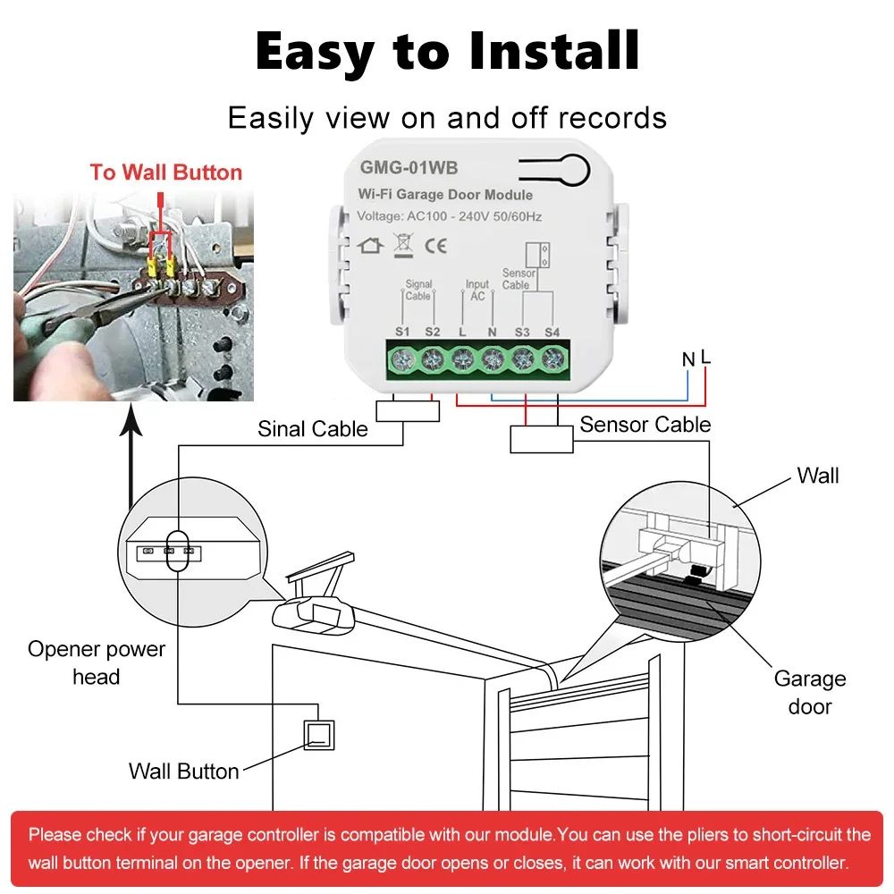 Imagem -05 - Tuya Inteligente Controlador de Garagem Abridor Wifi Zigbee Universal Módulo Interruptor Controle da Porta da Garagem Controle Voz para Alexa Google Casa