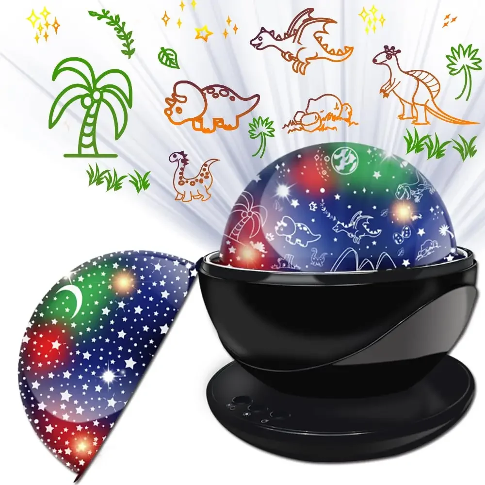 

Night Light for Kids Dinosaur Room Decor for Boys LED Galaxy Projector Rotation Night Light Projector USB or Battery Sky Lights