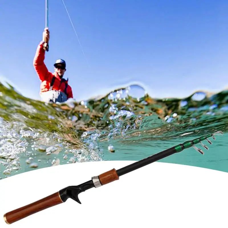 Telescopic Fishing Rod Travel Fishing Gear Sensitive Response Travel Rods Fishing Folding Fishing Rod Comfortable Grip For