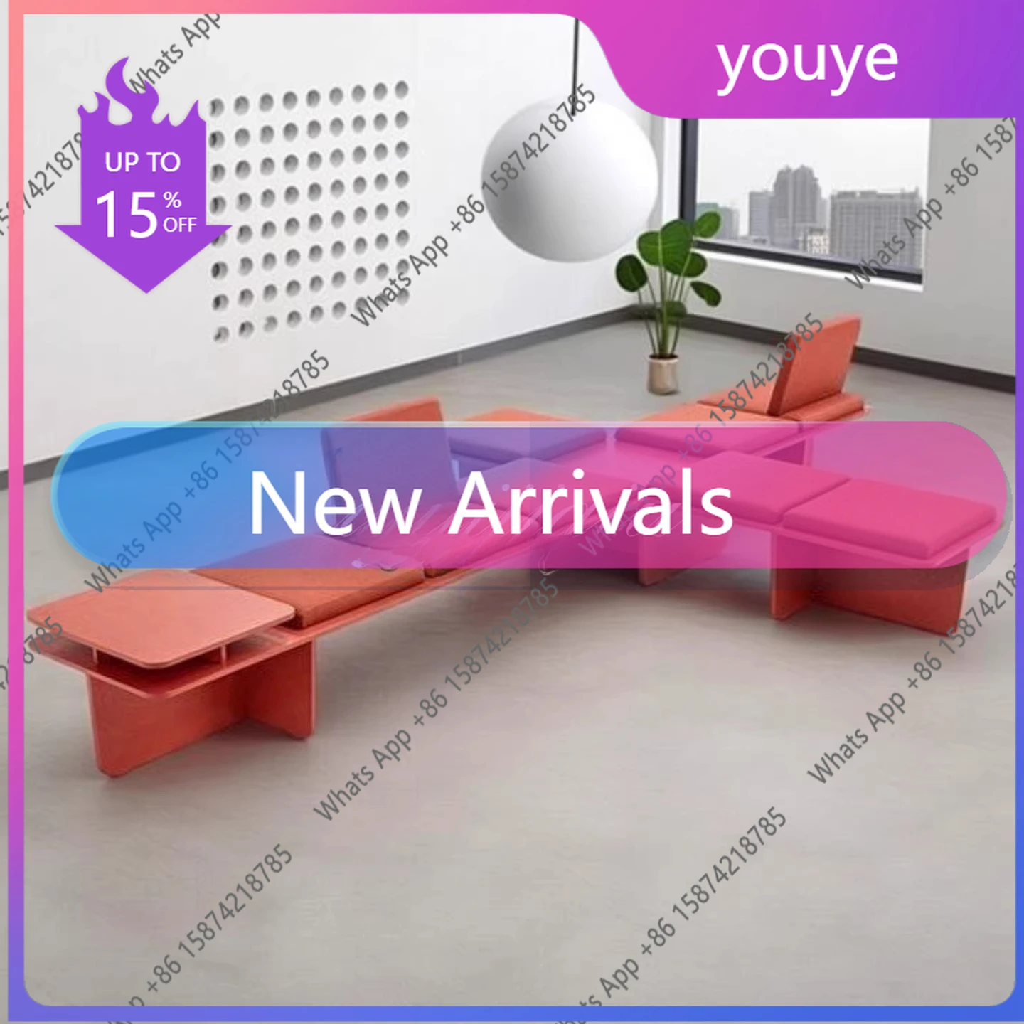 N67 Light luxury minimalist office lounge area business reception hall shopping mall hotel creative design sofa stool side sever