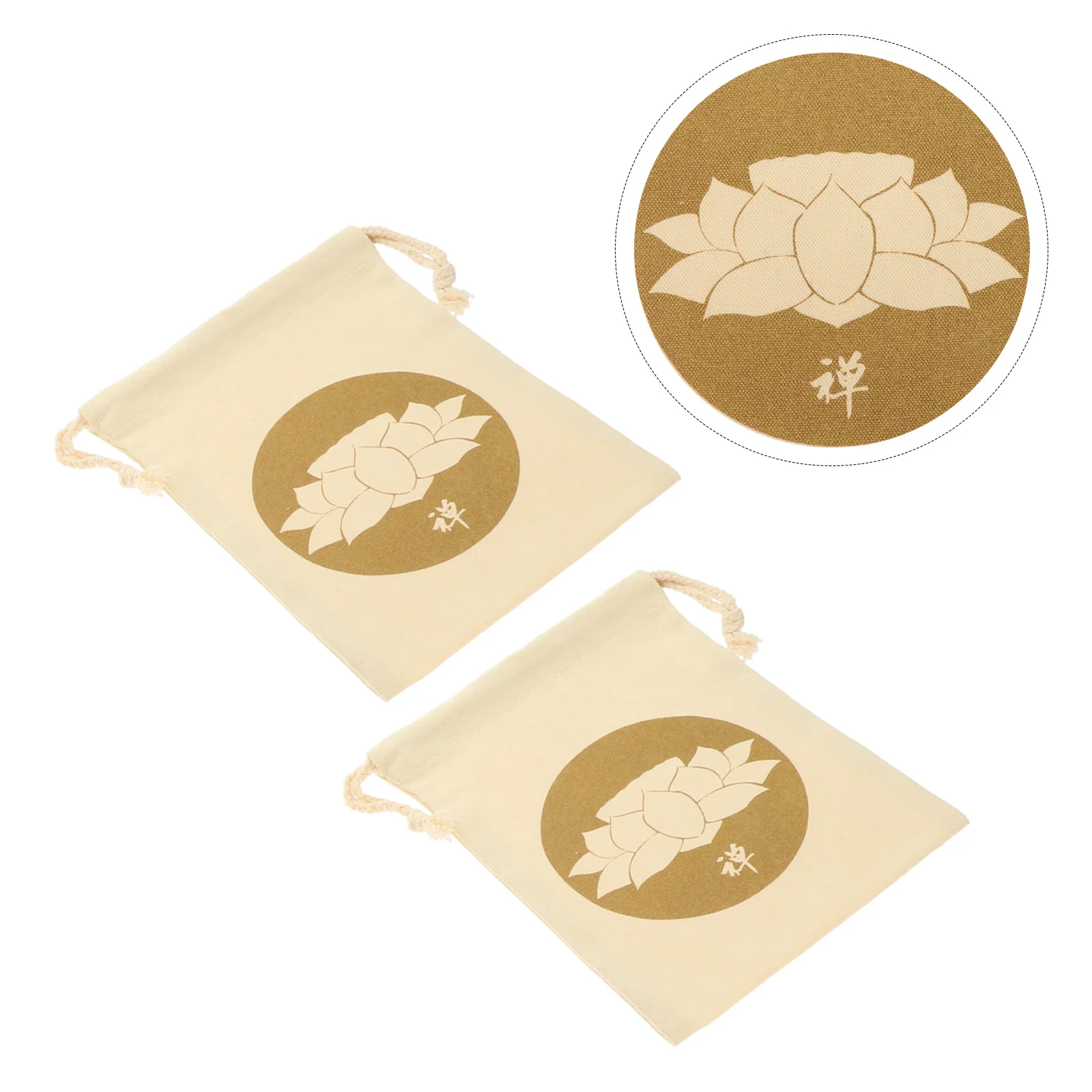 

2pcs Buddhist Sound Bowl Drawstring Pouch Tibetan Meditation Singing Bowl Storage Bag For Sound Healing Yoga Practice