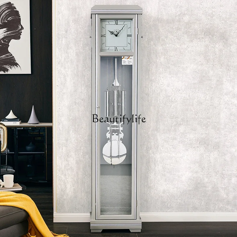 

German Helmler living room mechanical floor clock light luxury modern simple solid wood pendulum clock