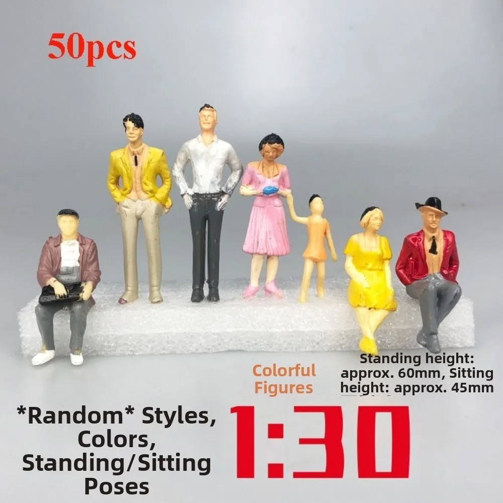 10/50pcs 1:25/1:30/1:300 Scale Model Building People Multistyles Assorted Poses Figures Passengers Mixed Color Standing People