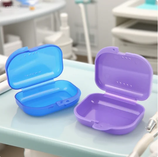 

Tray Dental Appliance Case Denture Storage Box Dental Retainer Orthodontic Mouth Guard Container Plastic Oral Hygiene Supplies