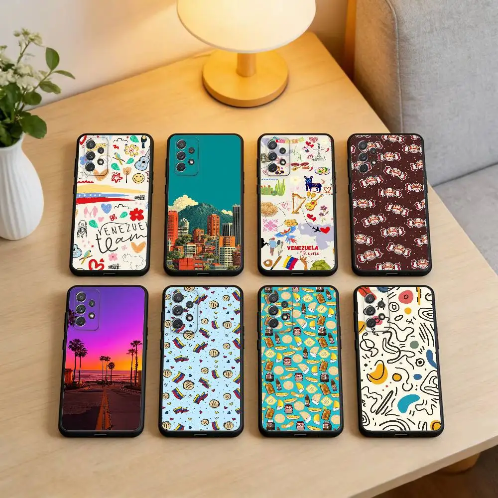 

Aesthetic Venezuela Art Phone Case For Samsung Galaxy A73,A72,A71,A70,A53,A52,A51,Soft Silicone Black Cover