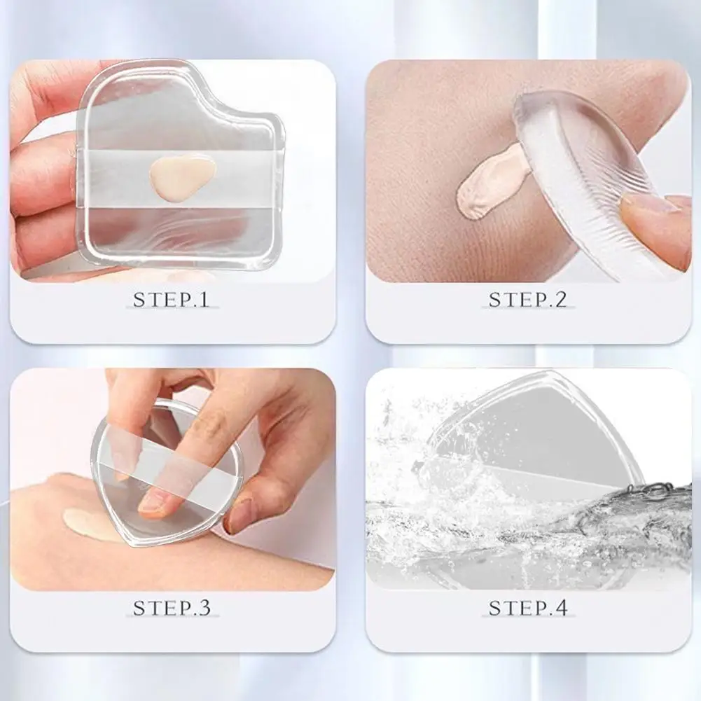 Transparante Siliconen Gel Poederdons Spons Gezicht Concealer Cosmetica Bladerdeeg Accessoires Voor Foundation BB Cream Geen Poeder J7N4