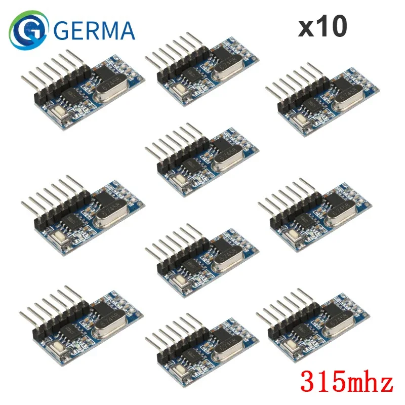 GREMA 10 sztuk 315mhz odbiornik RF kod nauki moduł dekodera bezprzewodowy 4 CH wyjście dla zdalne sterowanie 1527 2262 kodowania