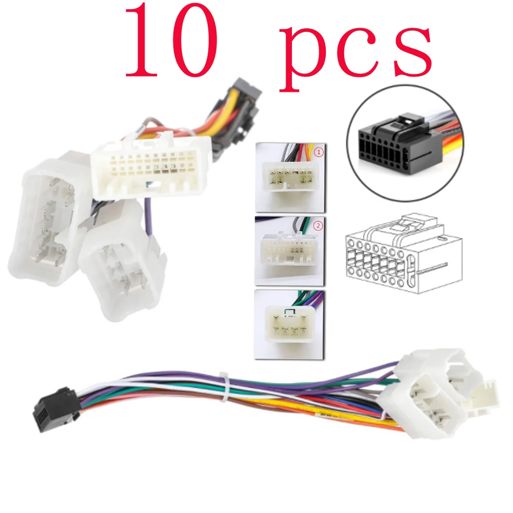 

Car Radio 16PIN Adaptor Wiring Harness For Toyota Audio Power Cable Wire Plug Head Unit Harness