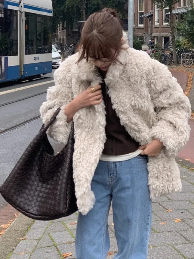 الرجعية لامب الفراء Jaet المرأة الكورية Sle ort معطف دافئ القطن إضافة تصميم معطف بياقة فام Faion شتاء جديد وصول #3