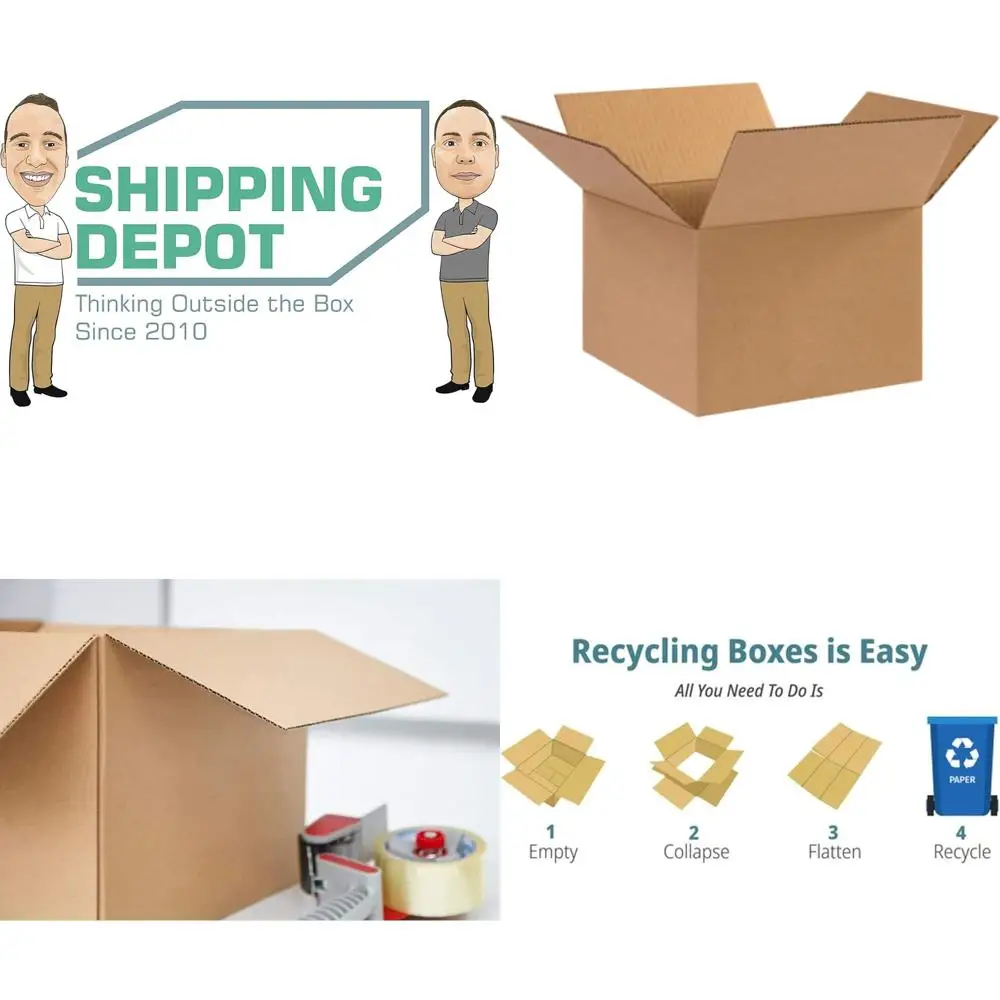 

100-Pack 10x10x7 Inch Corrugated Cardboard Boxes for Shipping, Packing, and Moving