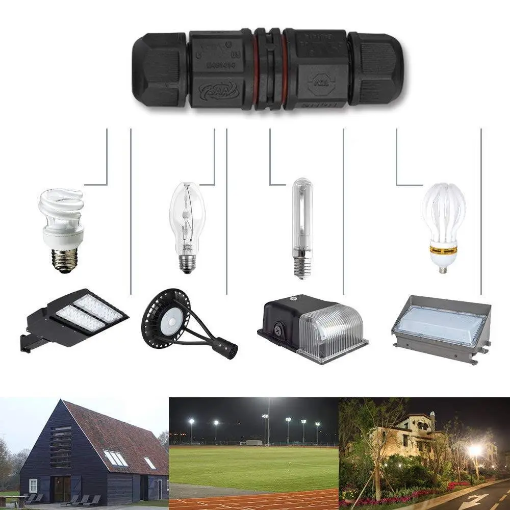 IP67 Waterproof Connector 2 Pin 3 Pin I/T Shape Electrical Terminal Adapter Wire Connector Screw Pin Connector LED Light