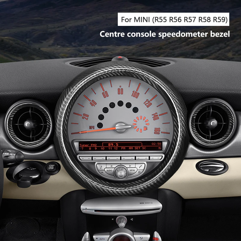 

Для BMW MINI Cooper S R55 R56 R57 R58 R59 2007-2012 углеродное волокно центральный контроль тахометра рамка вентиляционного кольца кондиционера
