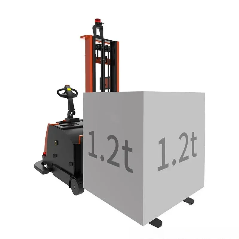 1.2 Ton 3 Meters 3.5m Pallet Stacker Adjustable Lifting Forks Walking Stand On Type Electric Stacking Stacker Truck