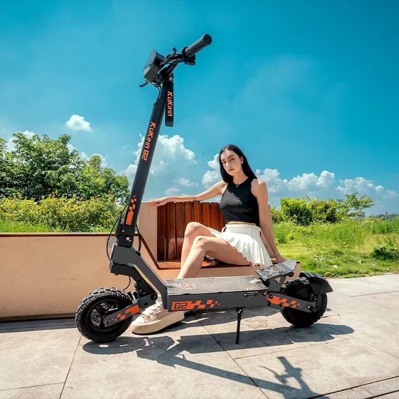 kukirin g2 800w 48v 15ah electric scooter max speed 45-50km/h 10 inch off-road tyres lcd display range 55-60km foldable escooter