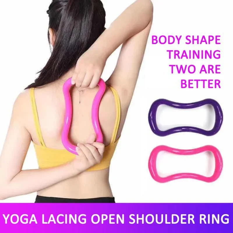 2Pcs/Lot Yoga Stretch Resistance Circle Magic Ring Open Shoulder Gym Waist Shape Exercise Fitness Ring Loop Pilates Accessories