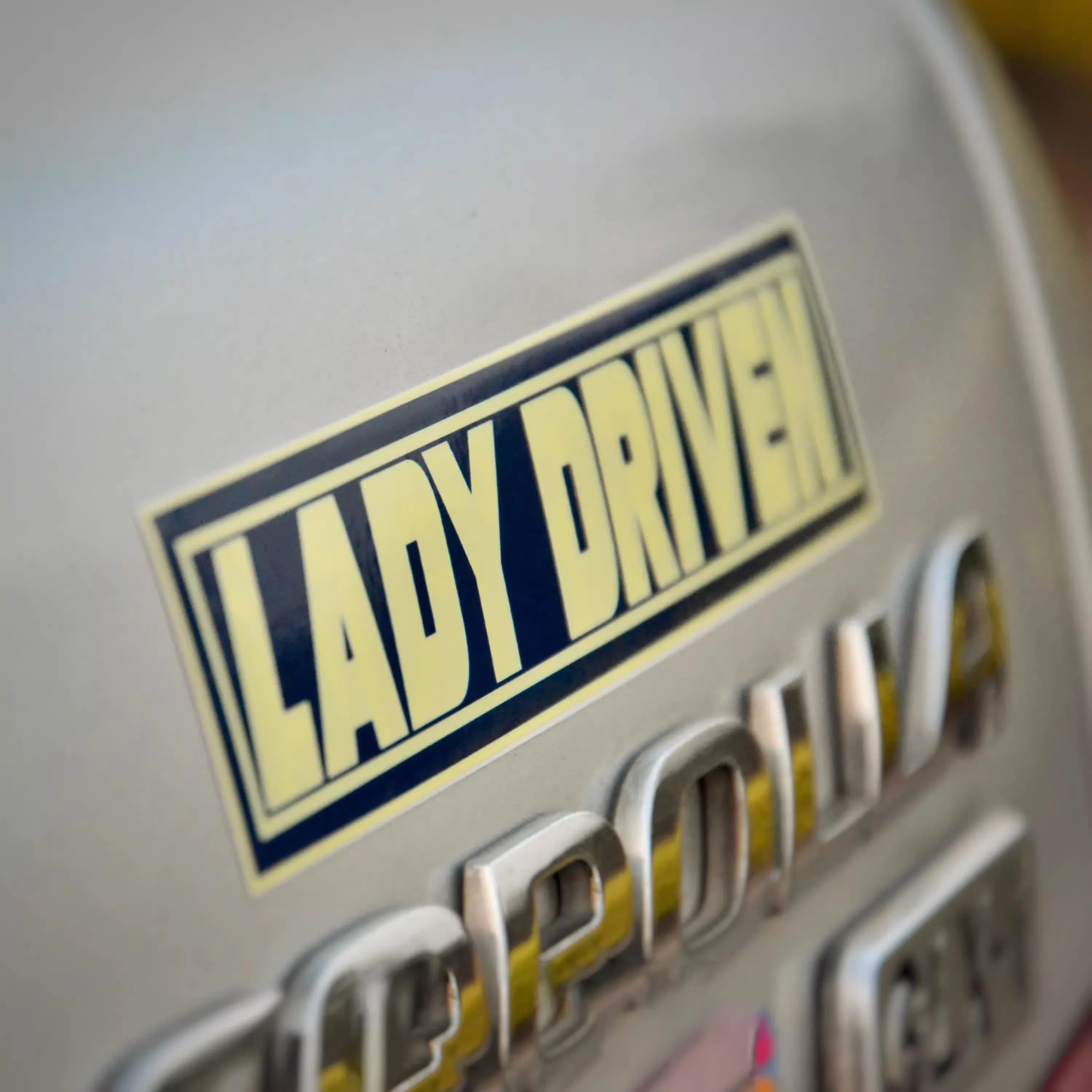 Car Sticker Fashion Words Text LADY DRIVER Adhesive Warning Auto Truck Triangle Window Tail Decal Waterproof