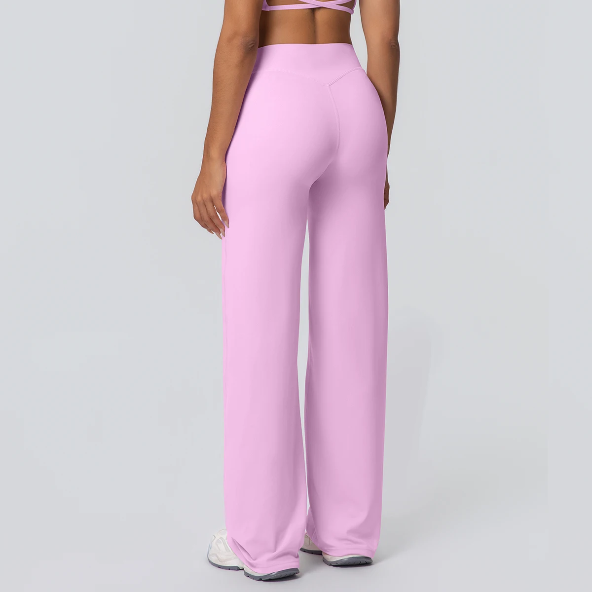 1PC Solid Color Loose Wide Leg Yoga Pants Breathable Quick Drying Outdoor Running Yoga Pants Thin Slack Full Length Fitness Pant