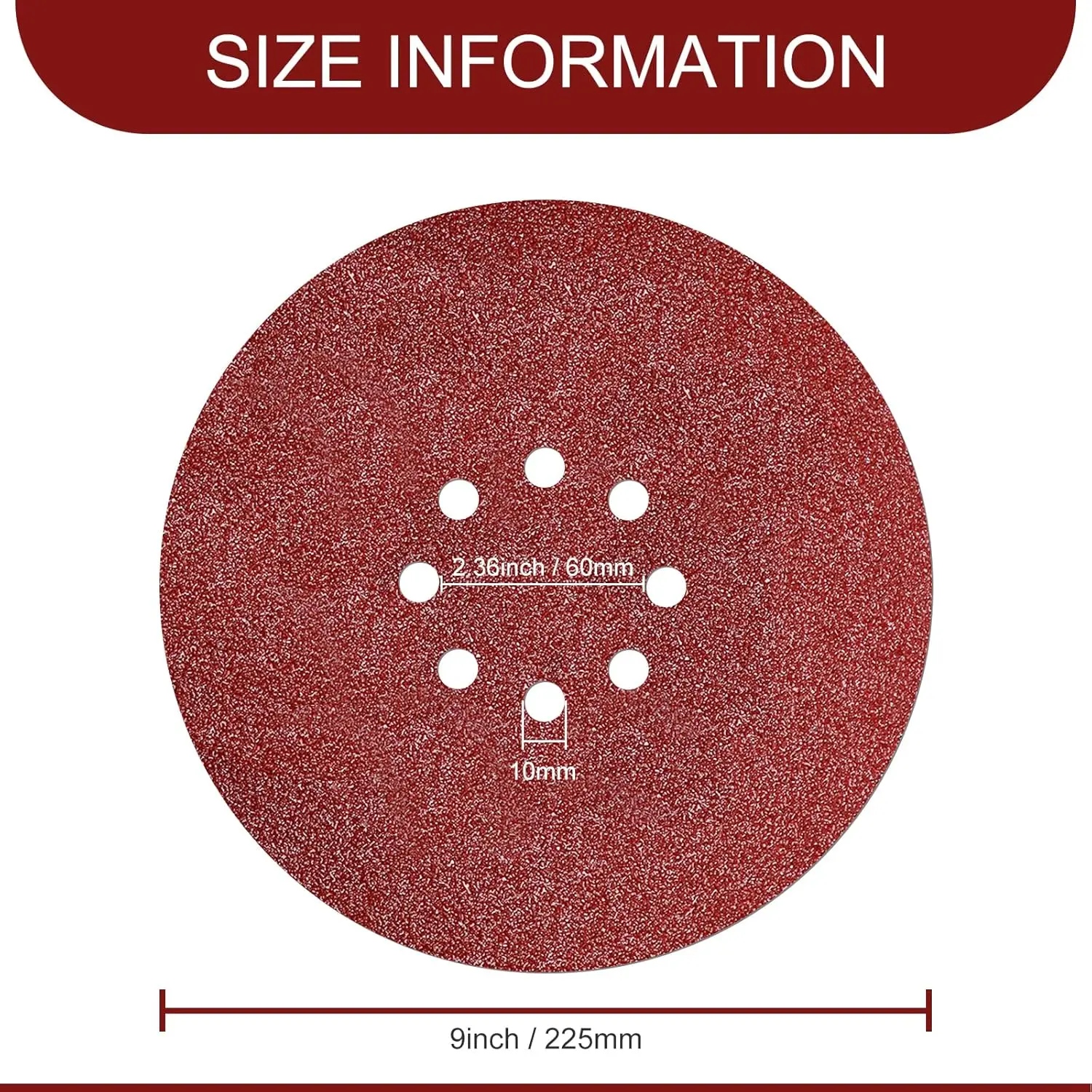 For Grinder Random Orbital Sander Paper 20 Pcs 9 Inch 8 Hole 225mm Hook and Loop Sanding Disc 40-2000 Grit Flocking Sandpaper