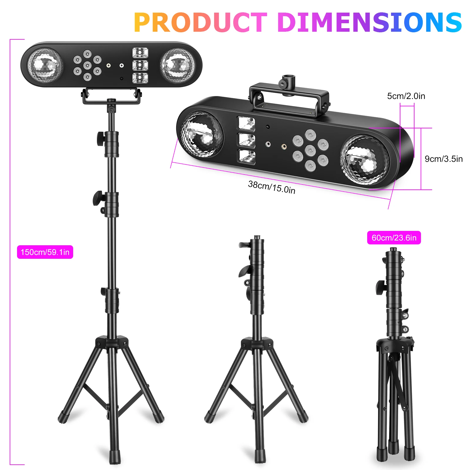 Mini Five-in-one Bracket Effect Light Mobile Stage Lighting Sound Control Remote Control for DJ Shows Concerts Parties Bars KTV