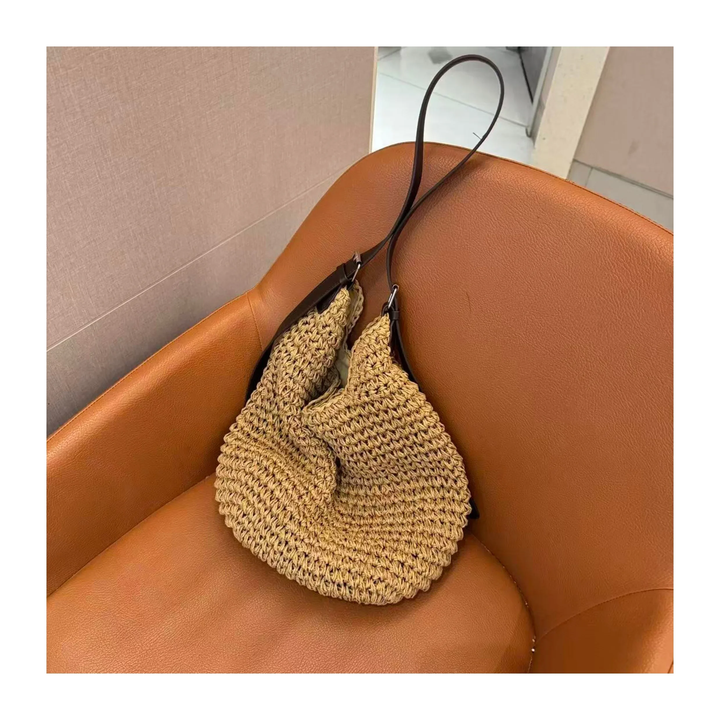 

Single Shoulder Large Capacity Seaside Vacation Beach Bag 2025 New Straw Woven Bags