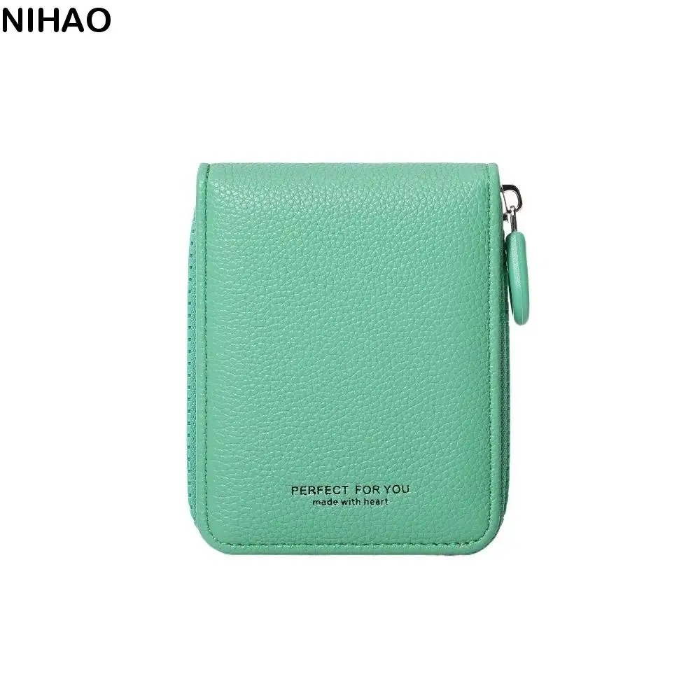 

Retro Ultra Thin Women Short Wallet Short Clutch Multi-function PU Leather Card Holder Zipper Coin Purse Travel