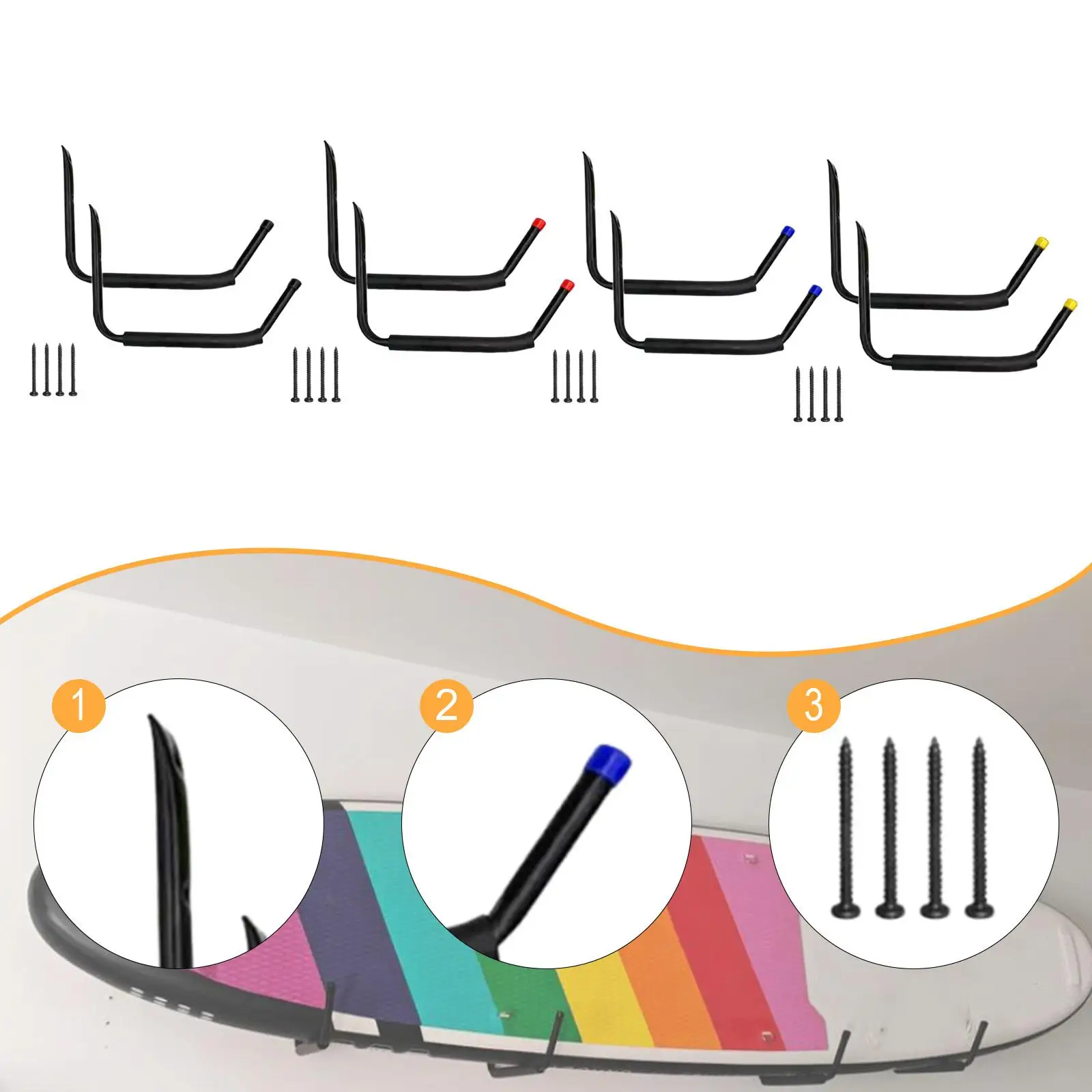 Soporte de Almacenamiento para Kayak, Soporte Utilitario Portátil para Garaje, Gancho de Almacenamiento Interior para Kayak, Tabla de Paddle, Bicicleta, Tabla de Surf, Herramientas de Interior