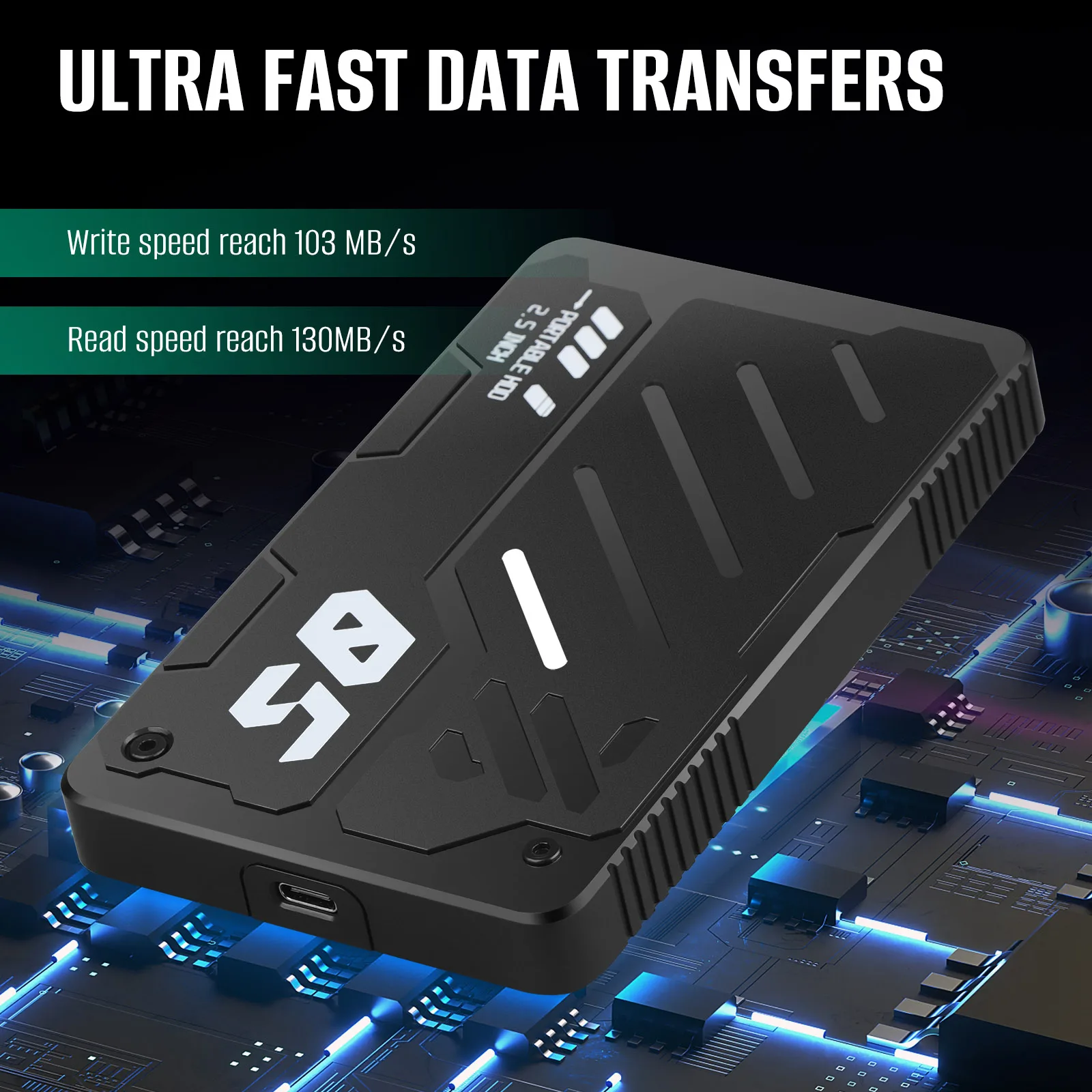 محرك الأقراص الصلبة الخارجي SSD المحمول - محرك الألعاب المحمول USB 3.0 USB-C مقاس 2.5 بوصة USB 3.0 لأجهزة الكمبيوتر الشخصية وأجهزة Mac والكمبيوتر المحمول وPS4 وPS5 وXbox 360 #4