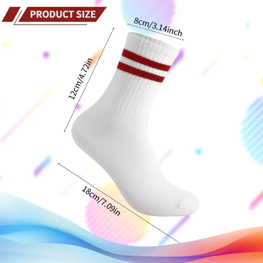 8 pares de calcetines a rayas para deportes atléticos y correr, tela suave y transpirable, ideales para entrenamientos de gimnasio, tiempo libre y diario