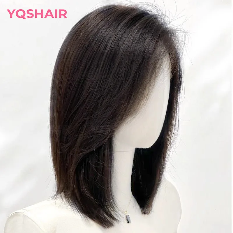 

Шелковая основа с челкой PU Front 22" Real Virgin Layer Европейский коричневый парик из 100% человеческих волос с эластичной сеткой Silk Base Парик для женщин