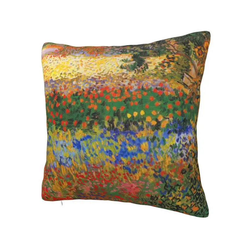 Flower Garden Painting By Vincent Van Gogh Cushion Cover 45x45cm Velvet Cute Pillows Home Decor