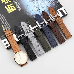 Ostrich Pattern Genuine Leather Strap 16mm 18mm 20mm 22mm 24mmCowhide Strap Quick Release for Smart Watch Accessories Watchband