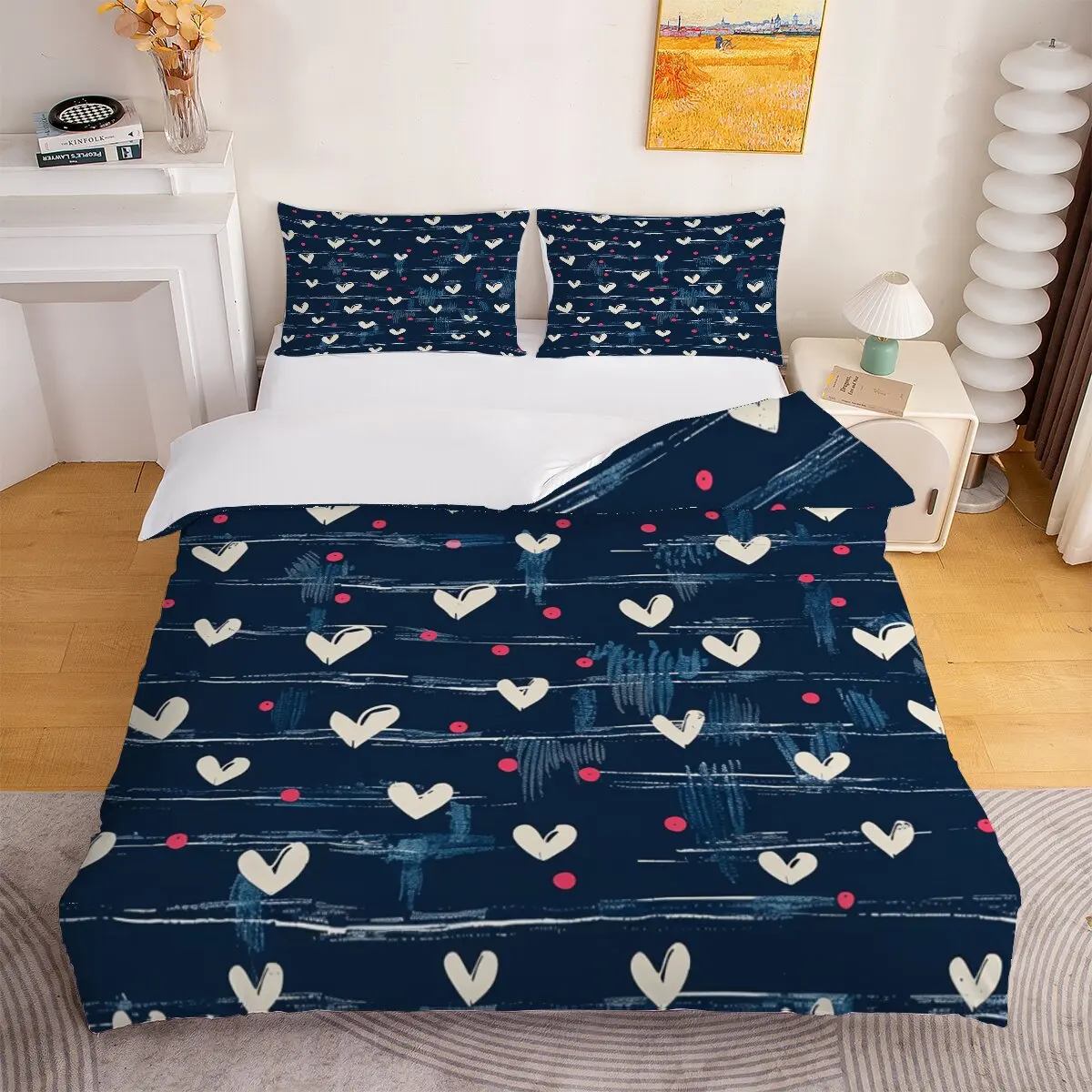 

Love pattern duvet cover Love line Room decoration bedding set