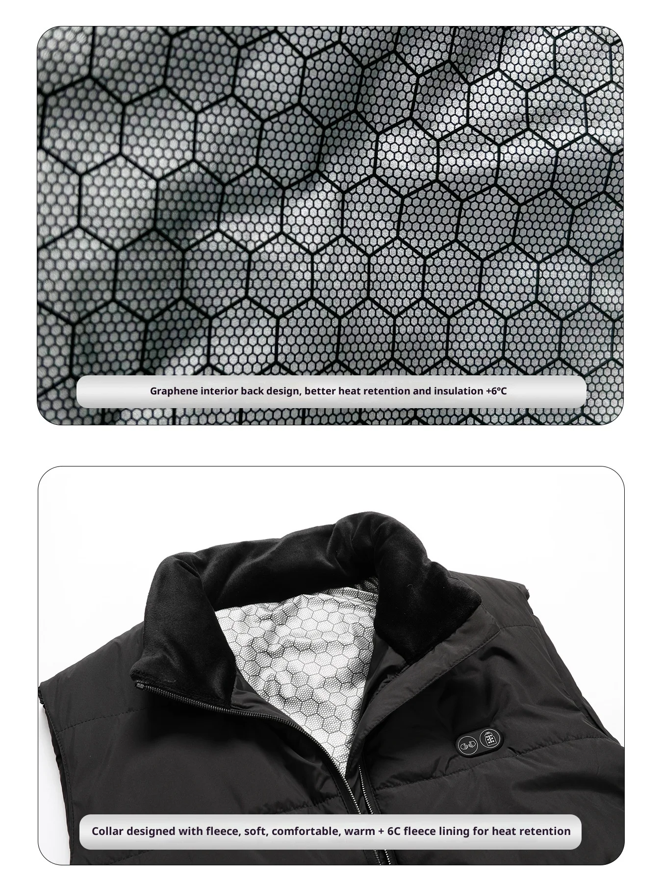 Neue Smart Heizung Weste Männer Frauen 17 Zonen Dual Control Temperatur Fleece Stehkragen USB Elektrische Thermische Winter Weste – Detail 20
