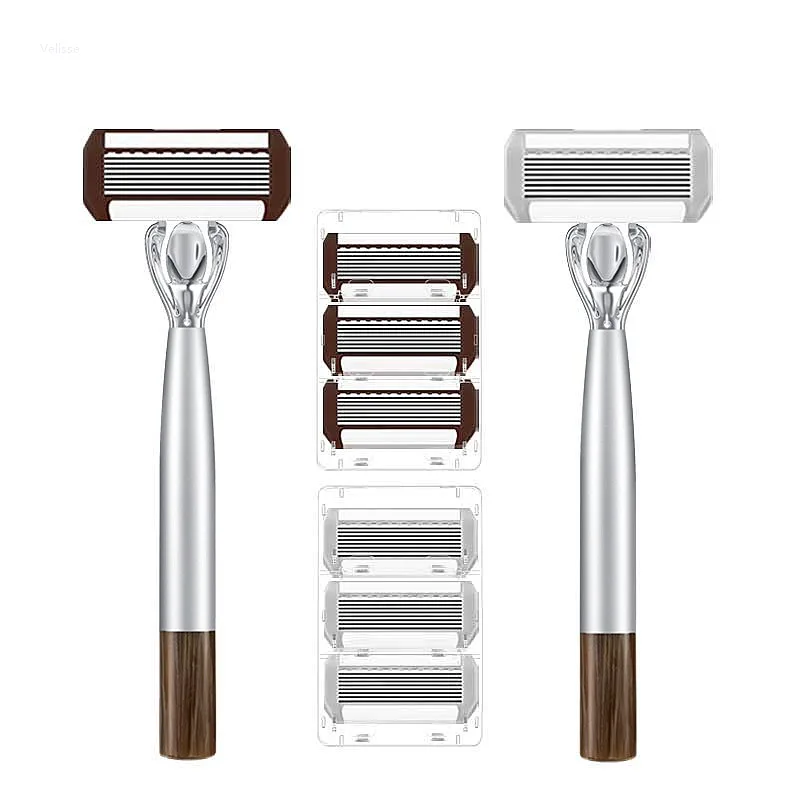 8 Layer Manual Shaving Razor For Men Stainless Steel Blades Deep Close Shave Anti Cut Face Beard Trimmer Grooming Tool Set