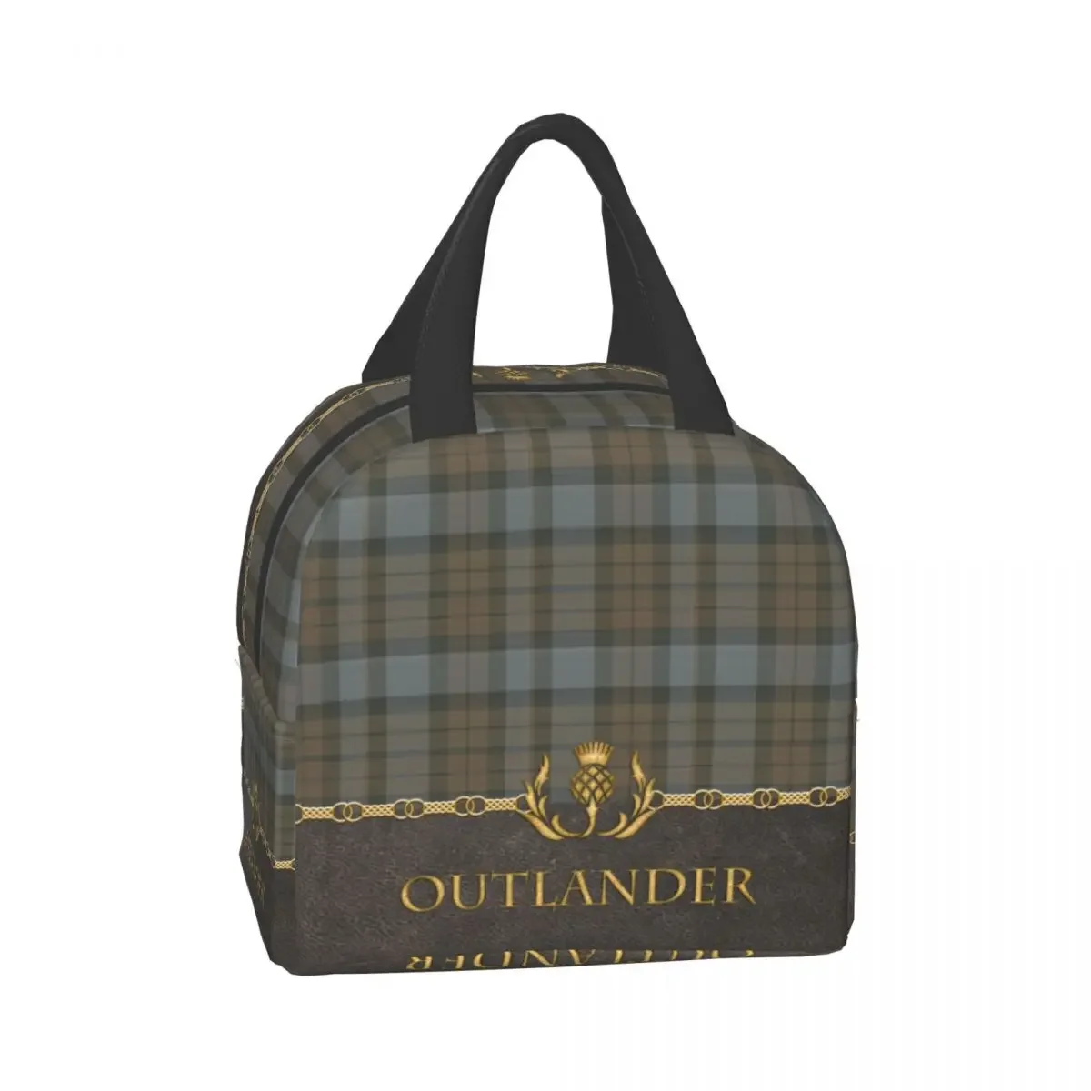 Luxury Tartan Outlander Lunch Bag Portable Plaid Check Thermal Cooler Food Insulated Lunch Box For Kids School Picnic Bags