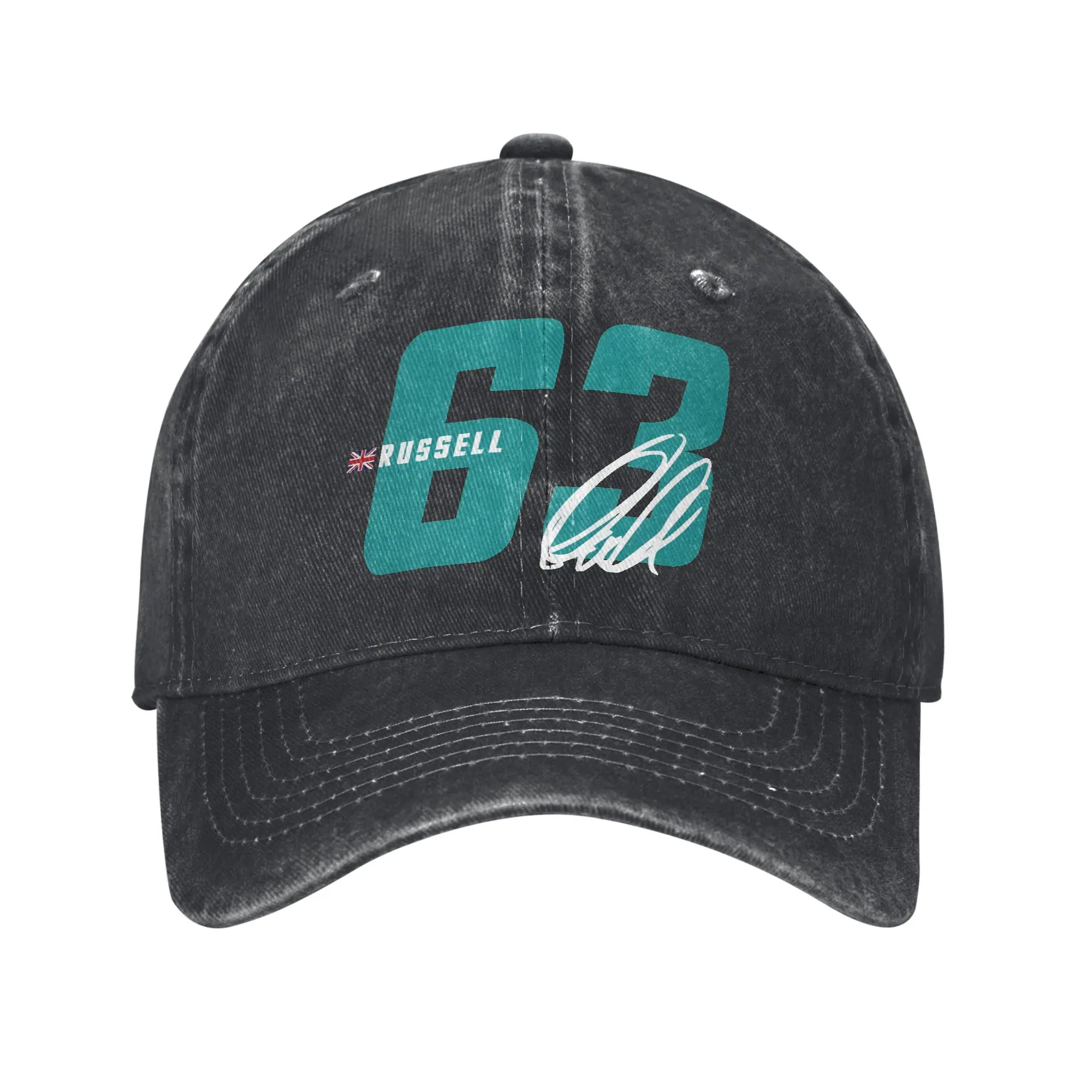 Retro George Russell 63 Signature Baseball Caps for Men Women Distressed Cotton Snapback Cap  Outdoor Activities Gift Hats Cap