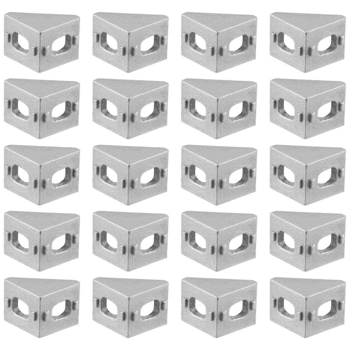 JUF-20Pcs 2020 Corner Fitting Angle Aluminum 20 X 20 L Connector Bracket Fastener Match Use 2020 Industrial Aluminum