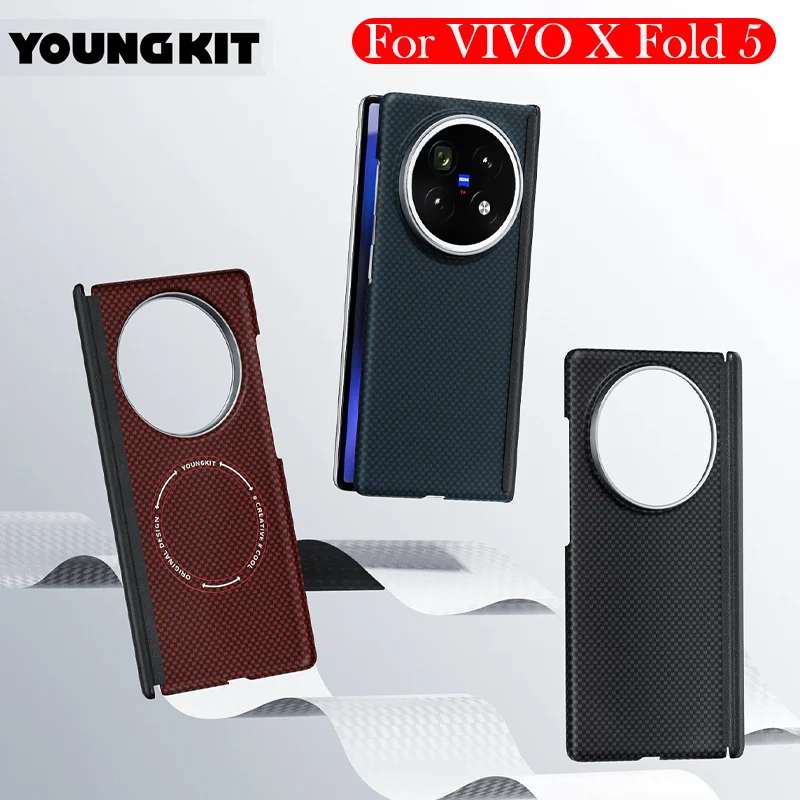 

YOUNGKIT Carbon Fibre Case For ViVo X Fold 5 Kevlar Wireless Charging Back Cover Case for VIVO X FOLD 5