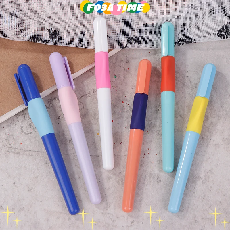 

13.8cm Replaceable Ink Sac Pens 0.38MM Soft Grip Fountain Pen Students Grip Posture Correction Drawing Writing Tool