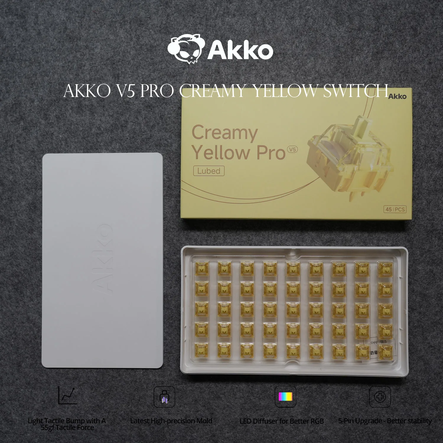 Keyboard Lube Kit - Akko V5 Pro Cream Yellow Switch