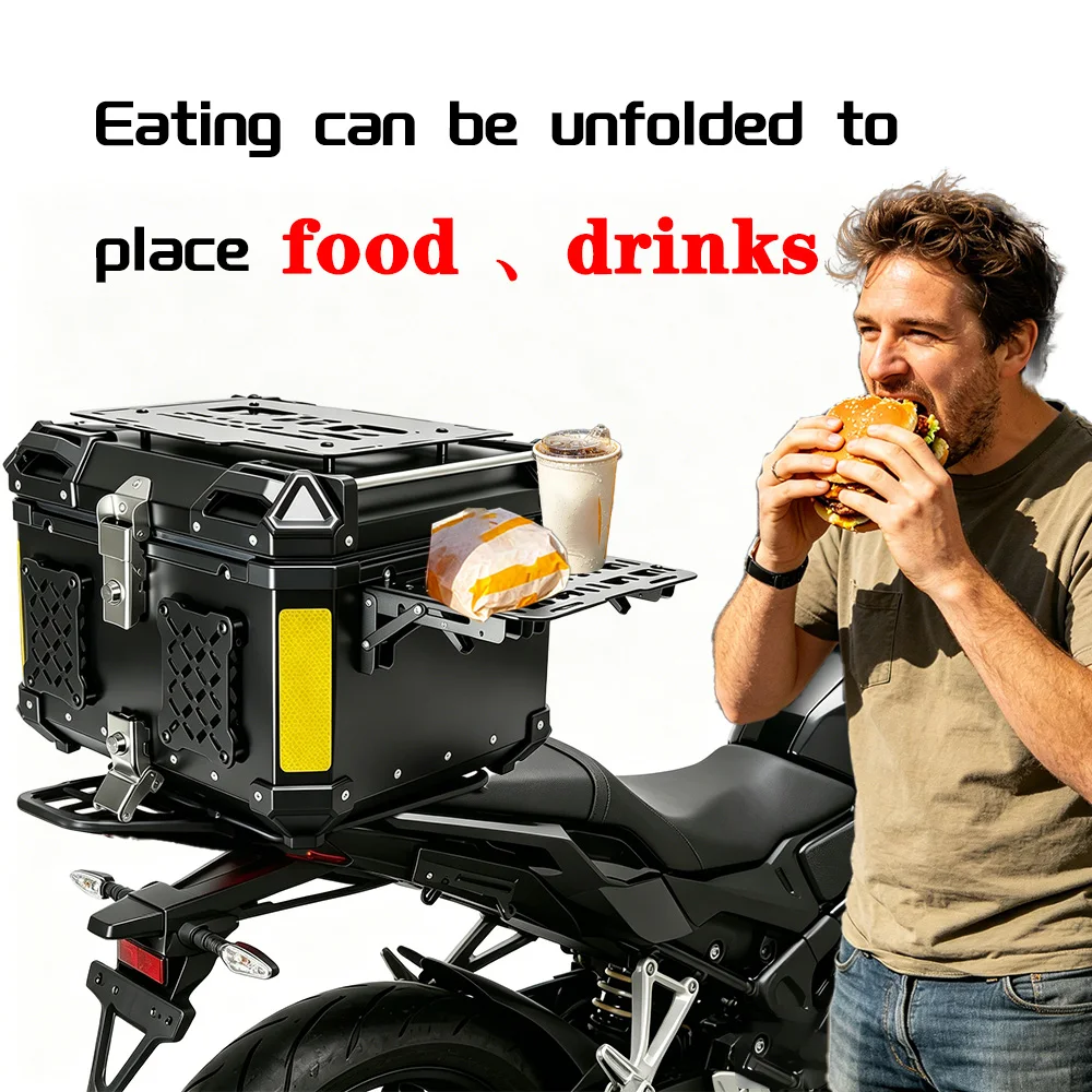 Universal Folding Aluminum Motorcycle Tail Box Trunk Top Case Quick-Mounting Molle Panel Tactical Storage Box Modular Organizer view 5