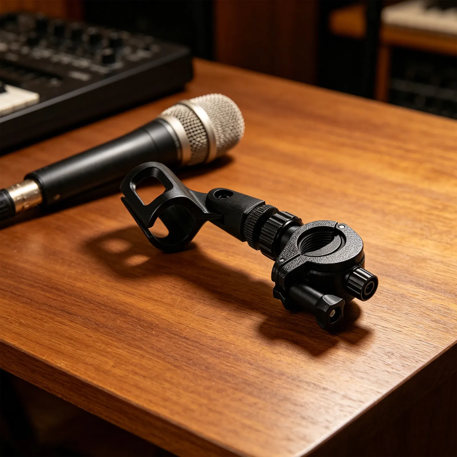 Adjustable Microphone Bracket Trumpet Clamp Mount Fits 10-25Mm Tube 25-40Mm Degree Rotatable Mic Clip Stage Recording