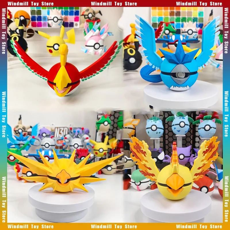 Impression 3D Zapdos Moltres Articuno ho-oh Poké Ball Pokémon jeu périphériques Collections modèle bureau ornement décoration jouet