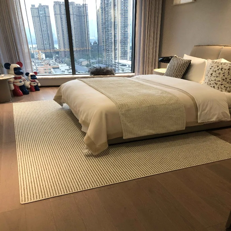 New Zealand Blend Loop Pile Carpet Solid Color Sofa Rugs Custom Large Area Bedroom Luxury Hotel Guestroom