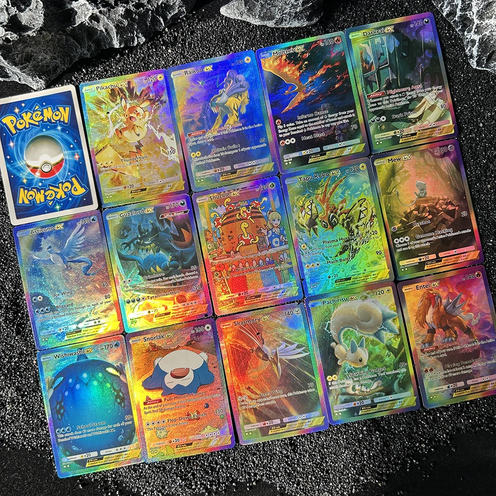 1 SZT./14 SZT. Karty do samodzielnego montażu PTCG Pocket English Collection, Darkral Crobat Dragonite Raikou Entei Dugtrio Ex, klasyczne karty do gry anime