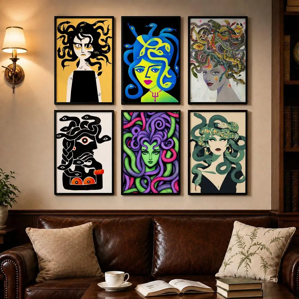 New Character M-MedusaS   Poster Self-adhesive Art Poster Decoracion Painting Wall Art White Kraft Paper Home Decor